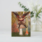 Herbstmühle auf einem Hocker mit Wald Postkarte (Stehend Vorderseite)