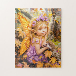 Herbstmühle mit Igel Puzzle