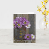 Herbstmummel Bouquet in alten Dosen Karte (Gelbe Blume)