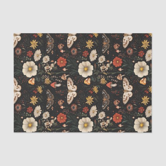 Herbstmuschel und Blume fallen Seidenpapier (Vorderseite)