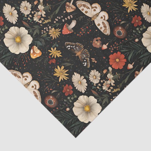 Herbstmuschel und Blume fallen Seidenpapier (Ausschnitt)