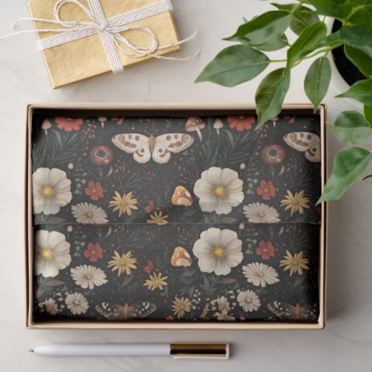 Herbstmuschel und Blume fallen Seidenpapier (Geschenk)