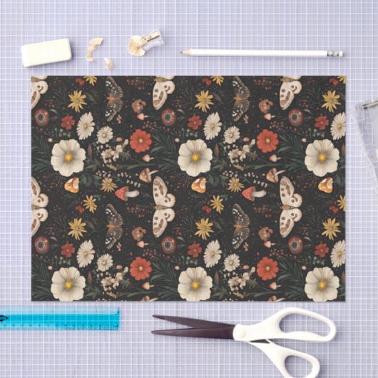 Herbstmuschel und Blume fallen Seidenpapier (Handwerk)