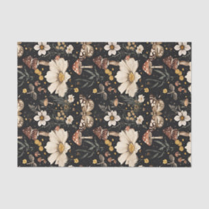 Herbstmuschel und Blume fallen Seidenpapier