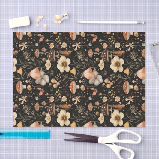 Herbstmuschel und Blume fallen Seidenpapier (Handwerk)