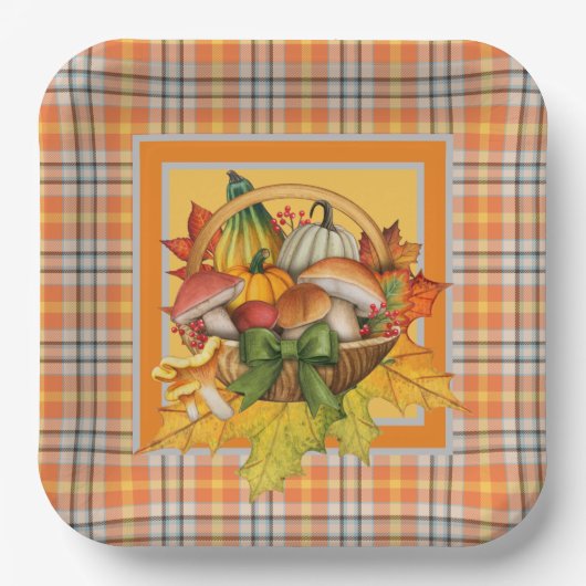 Herbstmuscheln Pappteller (Vorderseite)