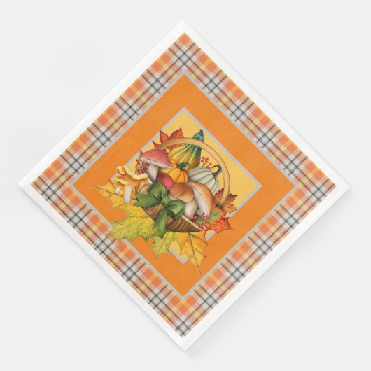 Herbstmuscheln Serviette (Ecke)