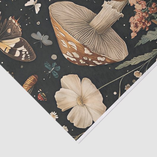 Herbstmuscheln und Blume fallen fallen Seidenpapier (Ausschnitt)