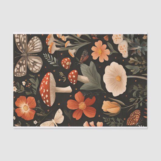 Herbstmuscheln und Blume fallen fallen Seidenpapier (Vorderseite)