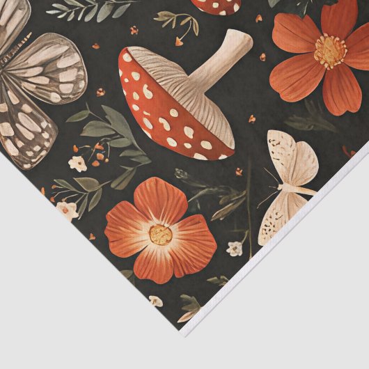 Herbstmuscheln und Blume fallen fallen Seidenpapier (Ausschnitt)