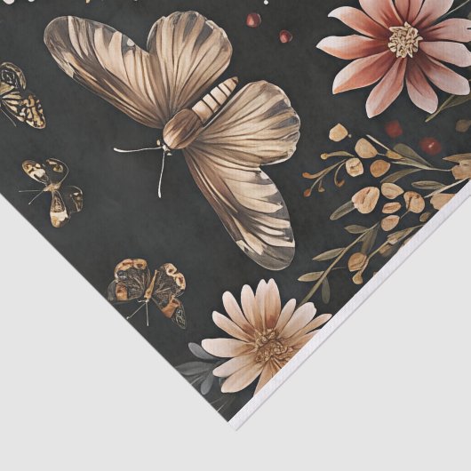 Herbstmuscheln und Blume fallen fallen Seidenpapier (Ausschnitt)