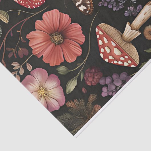 Herbstmuscheln und Blume fallen fallen Seidenpapier (Ausschnitt)