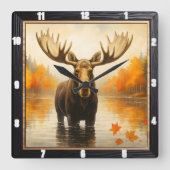 Herbstmuschelsee Quadratische Wanduhr (Vorderseite)