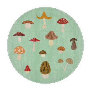 Herbstmushroom Round Cutting Board Schneidebrett