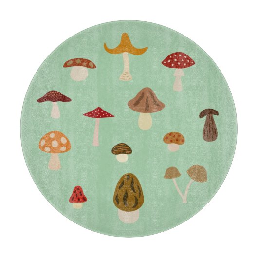 Herbstmushroom Round Cutting Board Schneidebrett (Vorderseite)