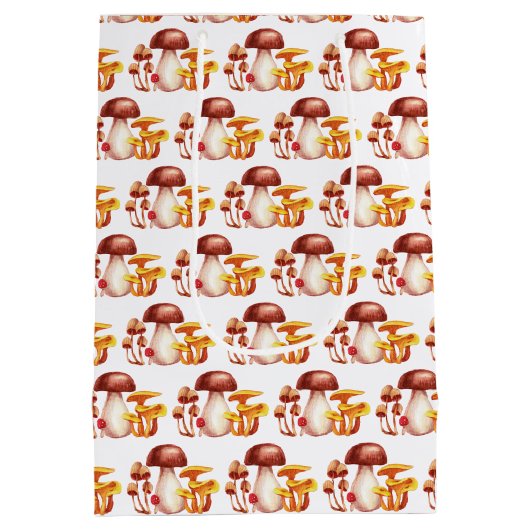 Herbstmushroom Wonderland Geschenktasche Mittlere Geschenktüte (Rückseite)