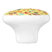 Herbstmuster auf Gelb Keramikknauf (Seitenansicht)