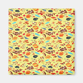 Herbstmuster auf Gelb Magnet (Vorne)