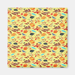 Herbstmuster auf Gelb Magnet