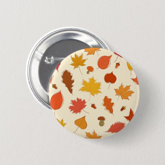 Herbstmuster Button (Vorne & Hinten)
