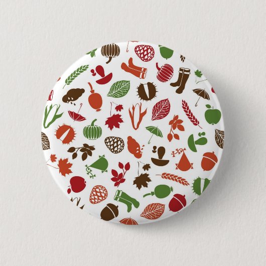 Herbstmuster Button (Vorderseite)