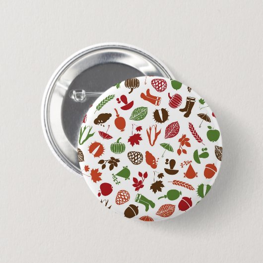 Herbstmuster Button (Vorne & Hinten)