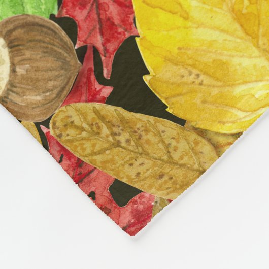 Herbstmuster der Wasserfarbe Fleecedecke (Ecke)