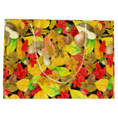 Herbstmuster der Wasserfarbe Große Geschenktüte (Rückseite)