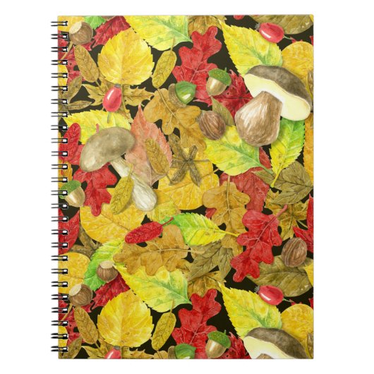 Herbstmuster der Wasserfarbe Notizblock (Vorderseite)