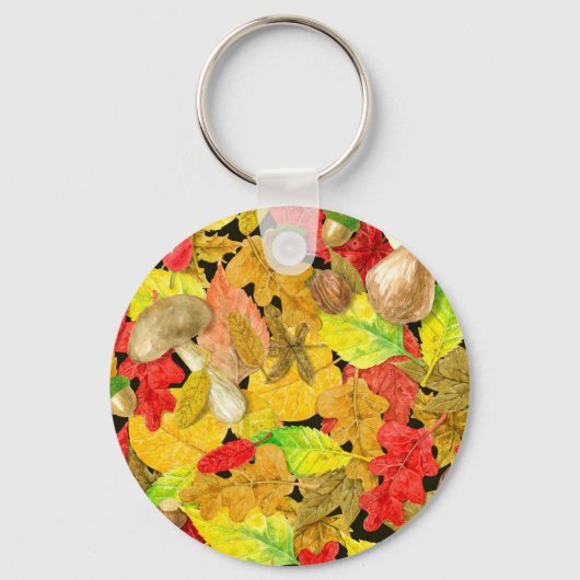 Herbstmuster der Wasserfarbe Schlüsselanhänger (Vorderseite)