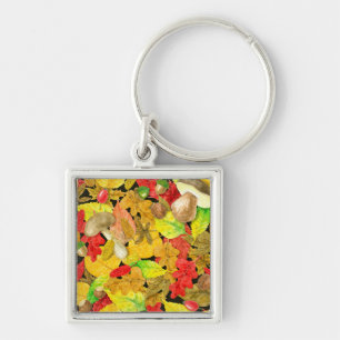 Herbstmuster der Wasserfarbe Schlüsselanhänger