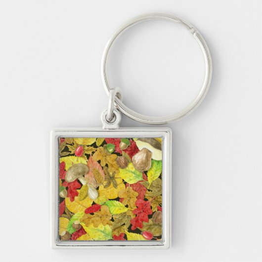 Herbstmuster der Wasserfarbe Schlüsselanhänger (Vorne)