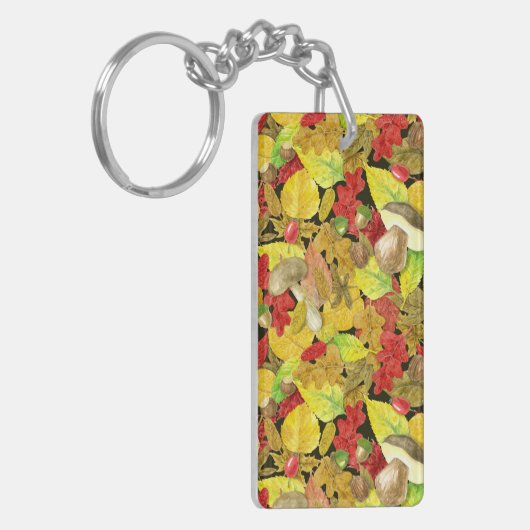 Herbstmuster der Wasserfarbe Schlüsselanhänger (Vorderseite links)