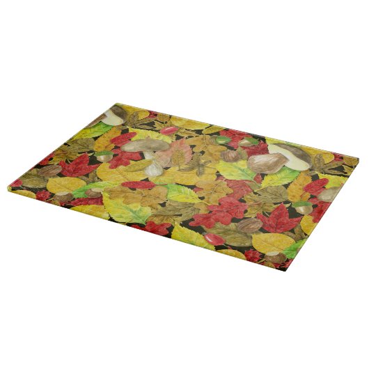 Herbstmuster der Wasserfarbe Schneidebrett (Ecke)