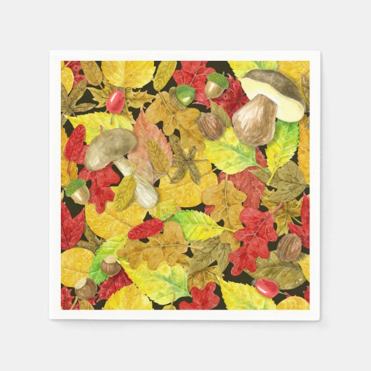 Herbstmuster der Wasserfarbe Serviette (Vorderseite)