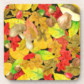 Herbstmuster der Wasserfarbe Untersetzer (Vorderseite)