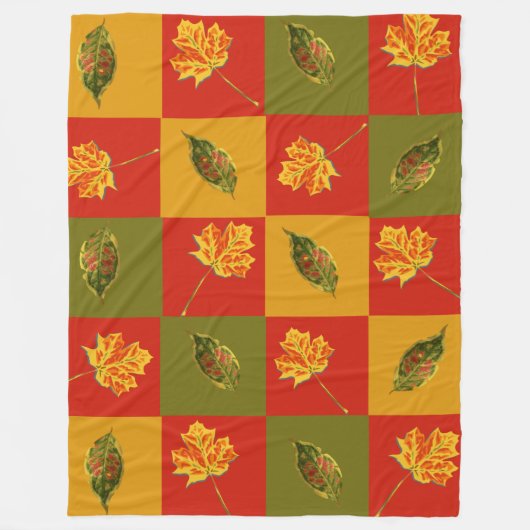 Herbstmuster fleecedecke (Vorderseite)