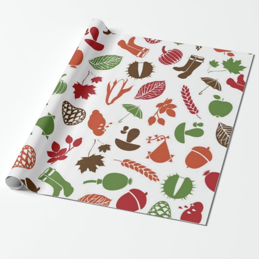 Herbstmuster Geschenkpapier (Ungerollt)