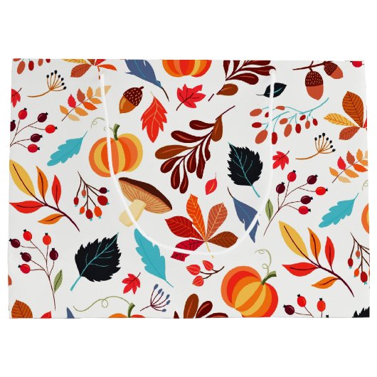 Herbstmuster-Geschenktasche Große Geschenktüte (Rückseite)