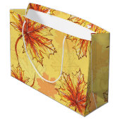 Herbstmuster Große Geschenktüte (Rückseite Schrägansicht)