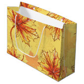 Herbstmuster Große Geschenktüte (Vorderseite Schrägansicht)