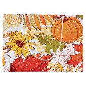 Herbstmuster Große Geschenktüte (Rückseite)