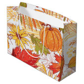 Herbstmuster Große Geschenktüte (Rückseite Schrägansicht)