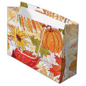 Herbstmuster Große Geschenktüte (Vorderseite Schrägansicht)