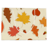 Herbstmuster Große Geschenktüte (Rückseite)