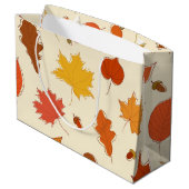 Herbstmuster Große Geschenktüte (Rückseite Schrägansicht)