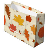 Herbstmuster Große Geschenktüte (Vorderseite Schrägansicht)
