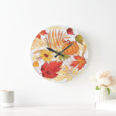 Herbstmuster Große Wanduhr (Zuhause)