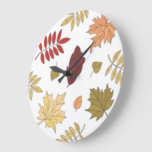 Herbstmuster Große Wanduhr (Winkel)