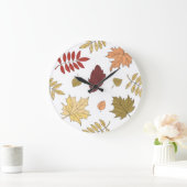 Herbstmuster Große Wanduhr (Zuhause)